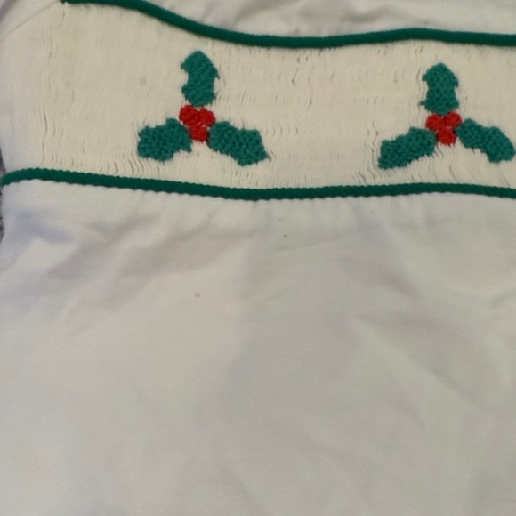 Smocked Holly Christmas Toddler Corduroy Pant Set - Picture 3 of 5